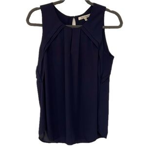 Black Rainn Womens Sleeveless Pleated Dressy Top